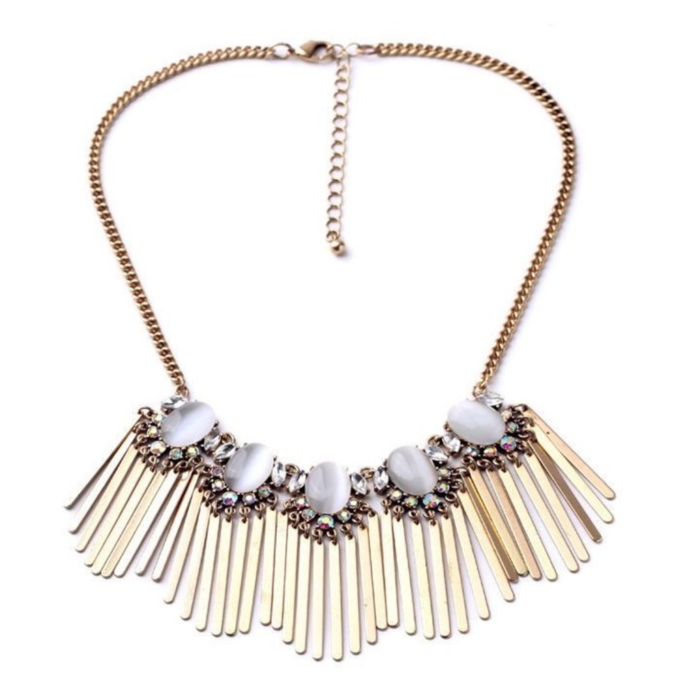 Golden Opal Statement Necklace - Picture 2 of 6